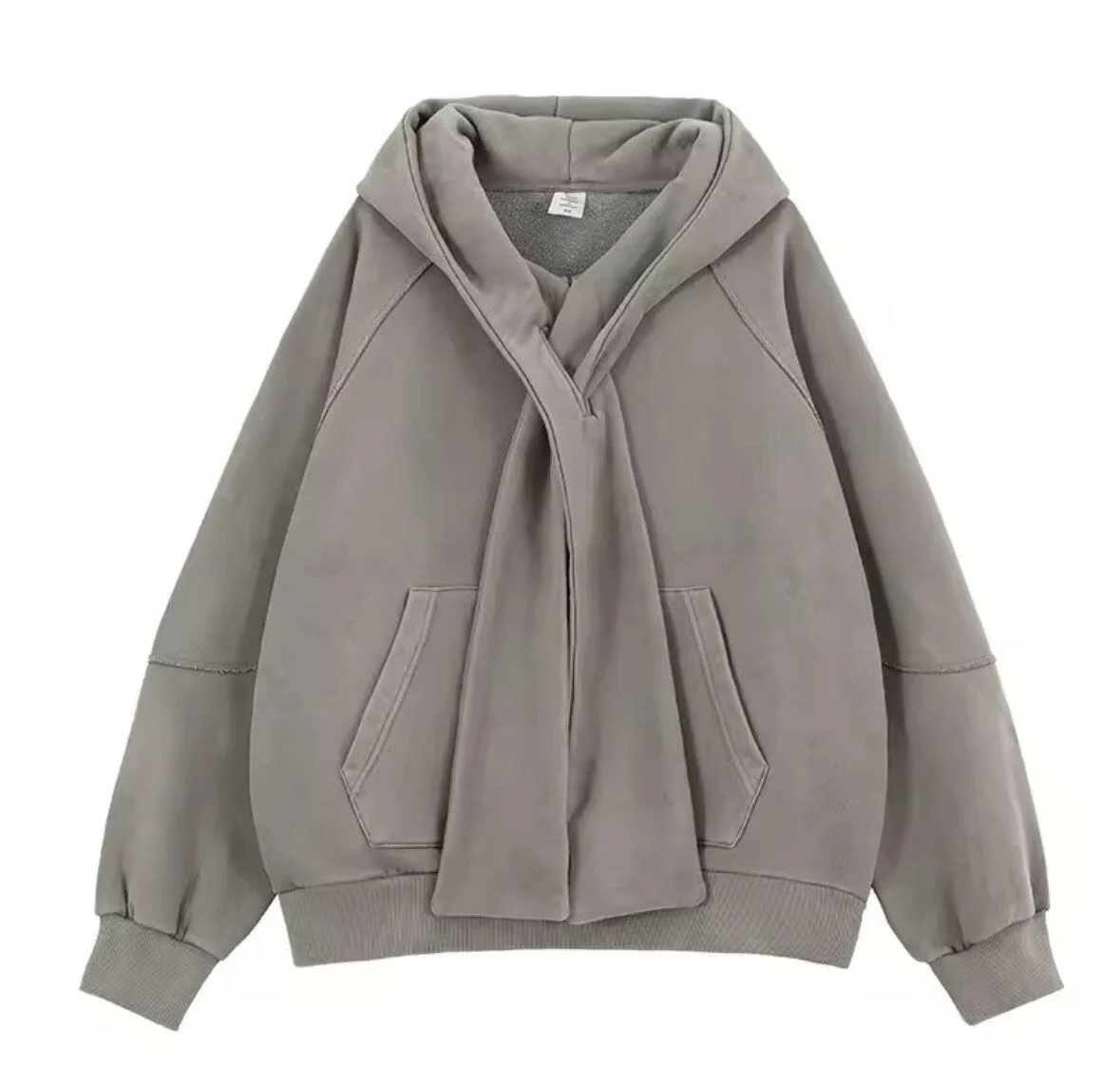 Beige Scarf Hoodie