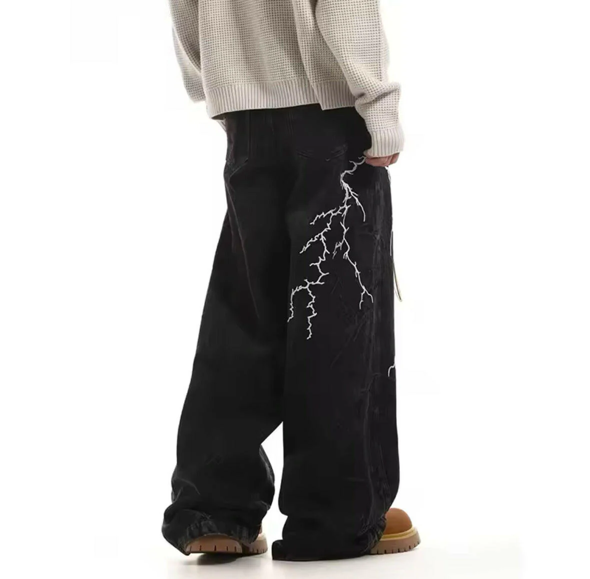 Black Lightning Baggy Jeans - Image 2