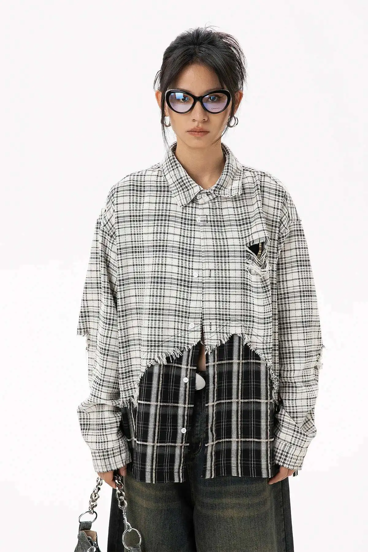 Black & White Patchwork Flannel