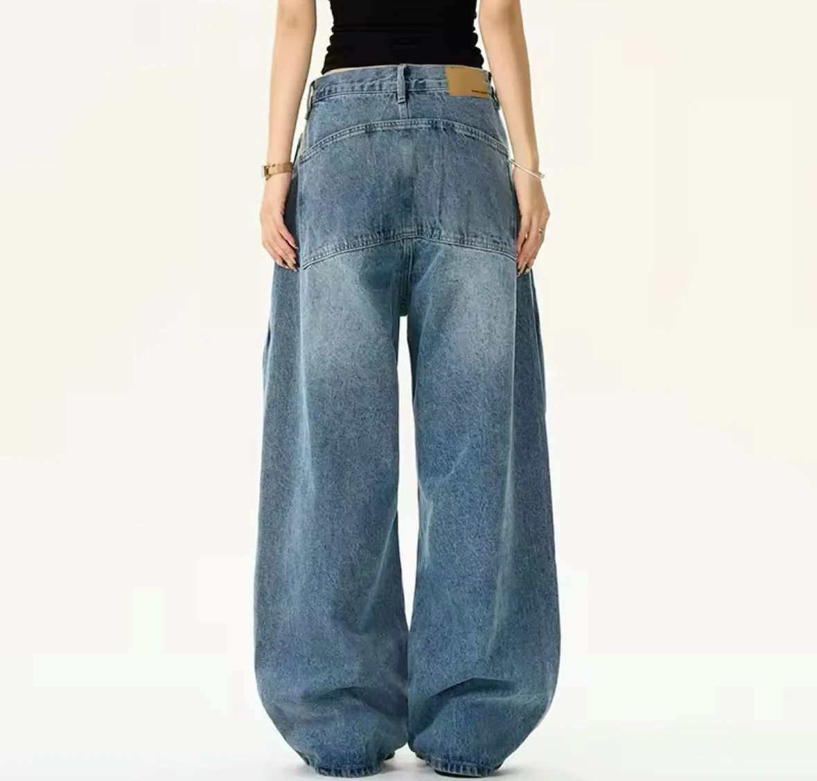 Blue Double Layer Baggy Jeans - Image 3