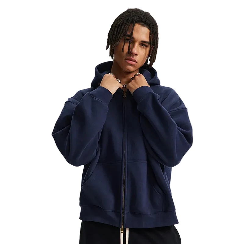 Boxy Double Zip Up Hoodie - Image 2