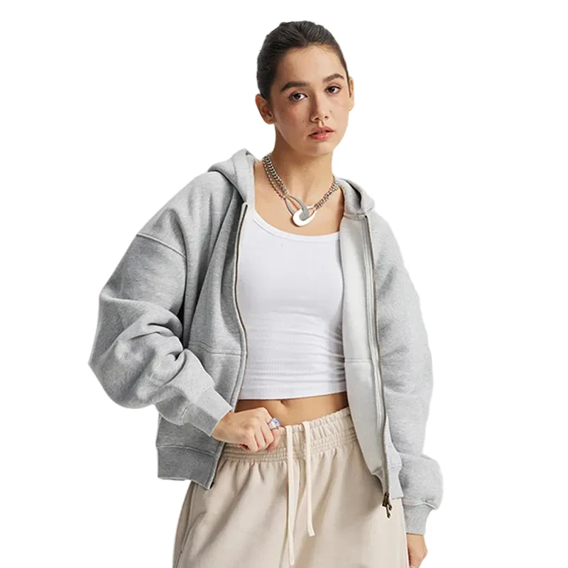 Boxy Double Zip Up Hoodie - Image 4