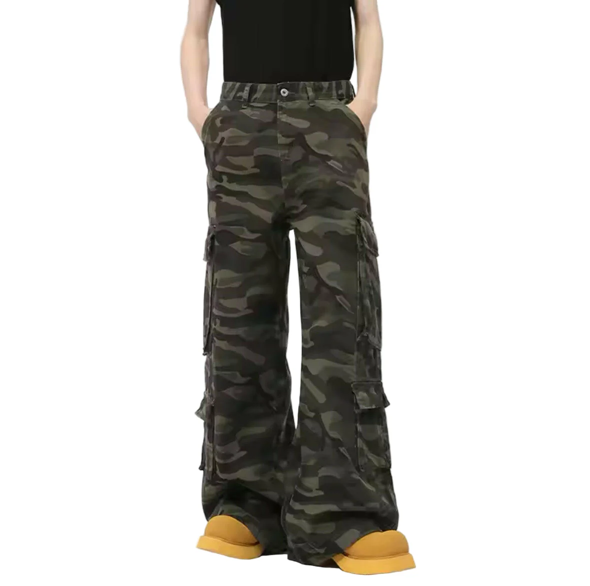 Dark Camo Baggy Cargo Pants - Image 2