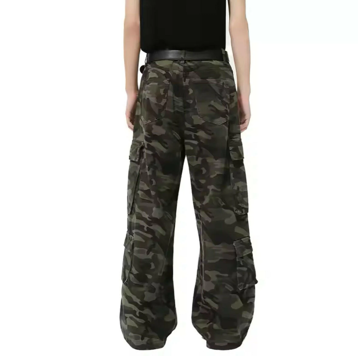 Dark Camo Baggy Cargo Pants - Image 3