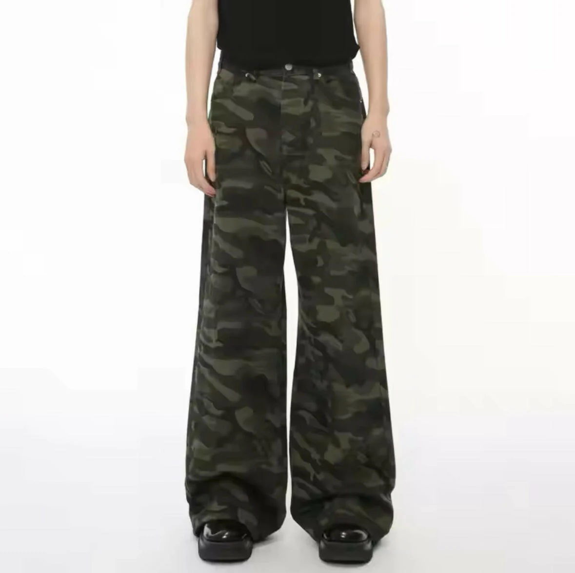 Dark Camo Baggy Jeans - Image 2