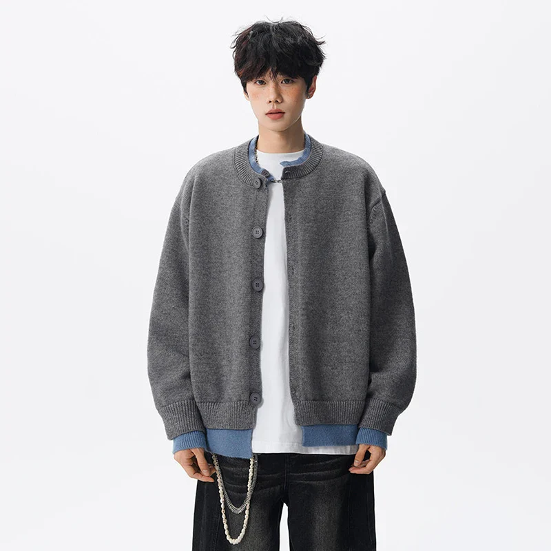 Double Layer Contrast Cardigan - Image 3