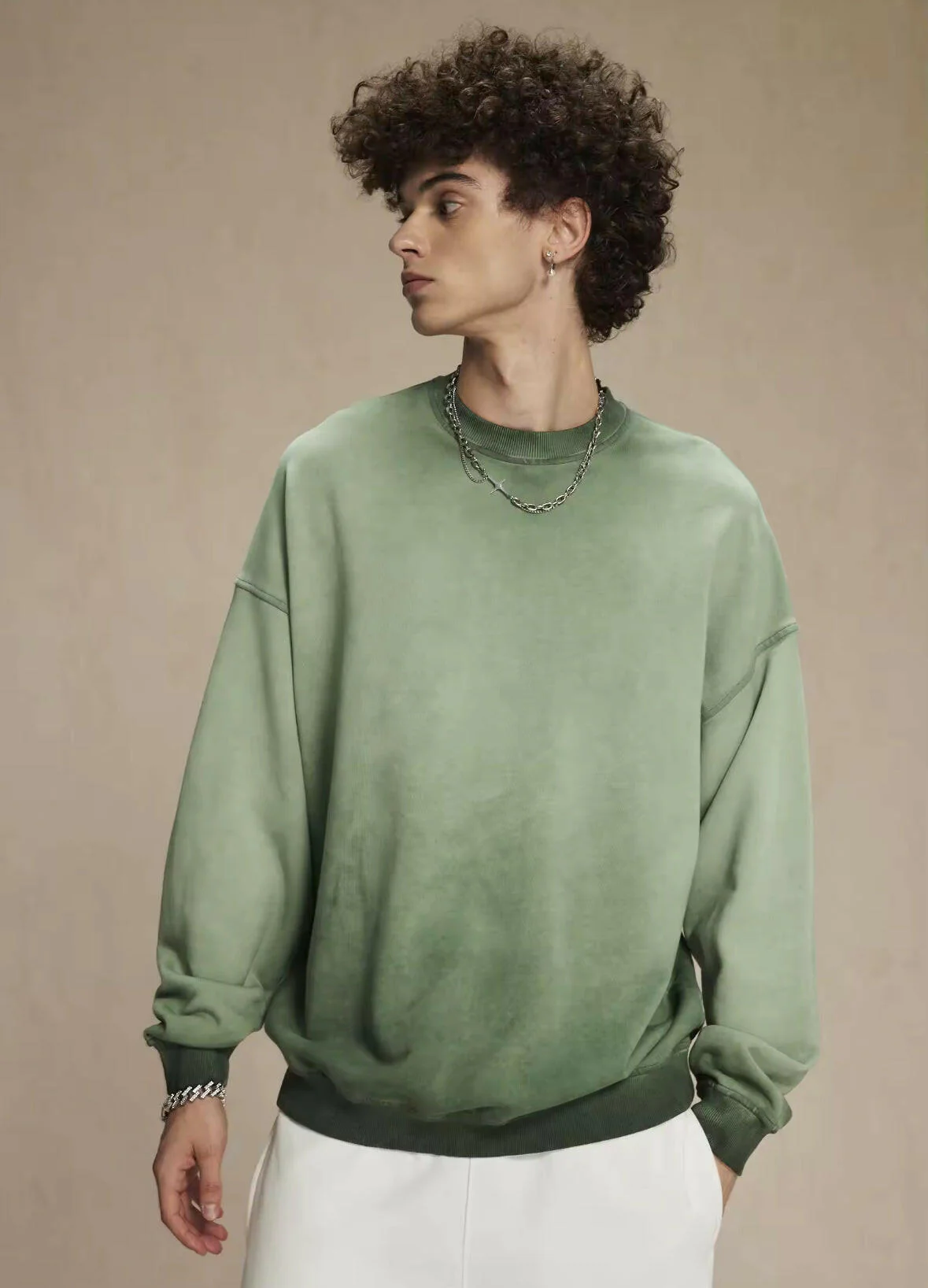 Faded Green Crewneck Sweatshirt - Image 2