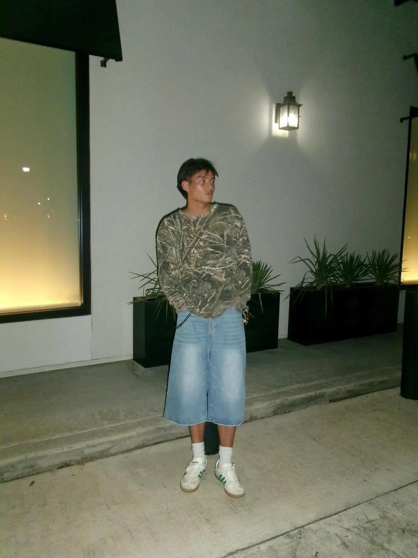 Faded Light Blue Baggy Long Jorts - Image 4