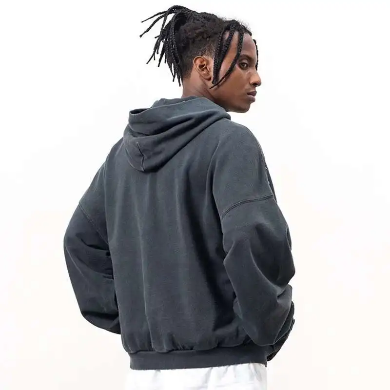 Gray Ripped Pocket Hoodie - Image 3