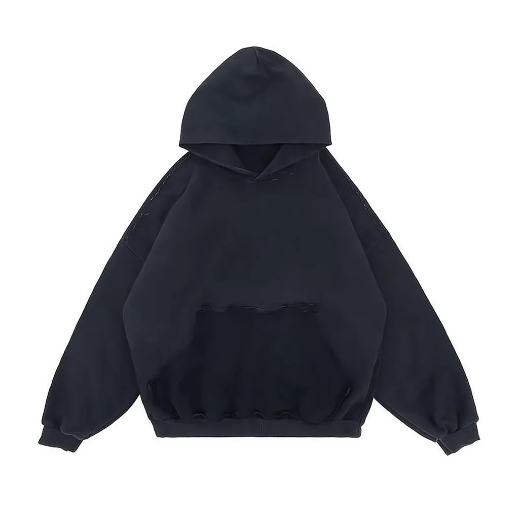Gray Ripped Pocket Hoodie - Image 7