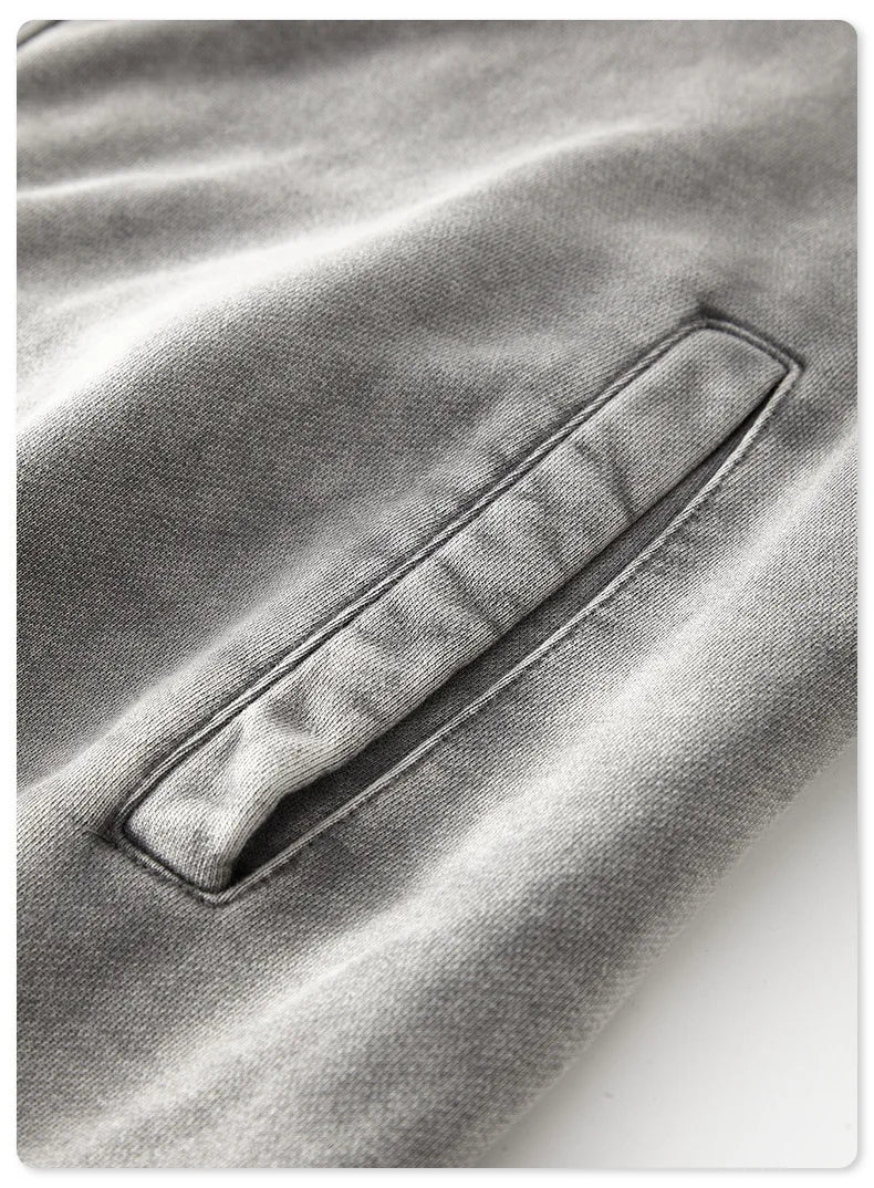 Faded Double Zip Up Fleece Bomber Jacket - Image 12