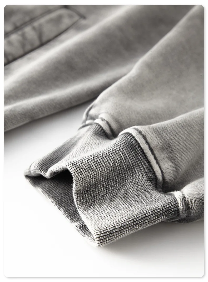 Faded Double Zip Up Fleece Bomber Jacket - Image 13