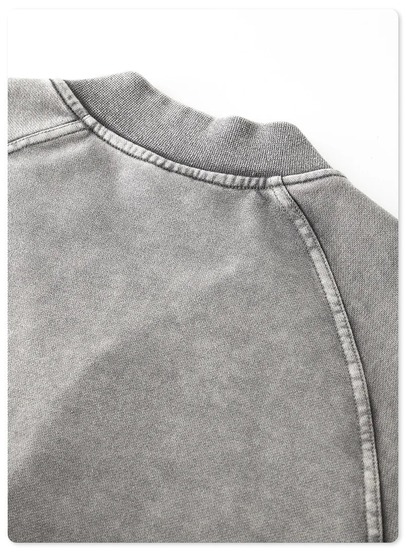 Faded Double Zip Up Fleece Bomber Jacket - Image 15
