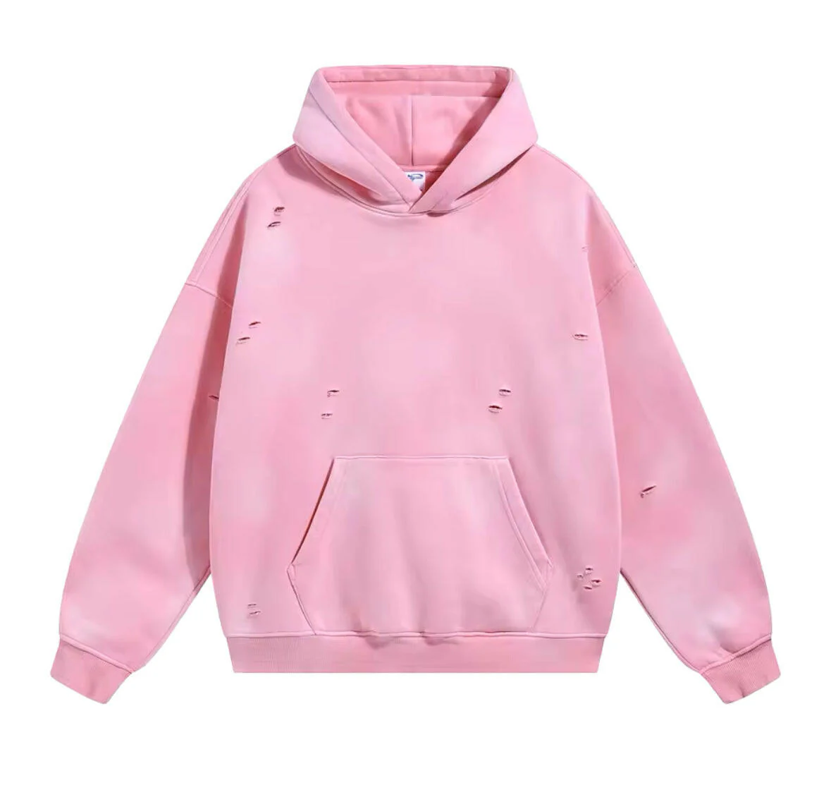 Pink Faded & Distressed Hoodie