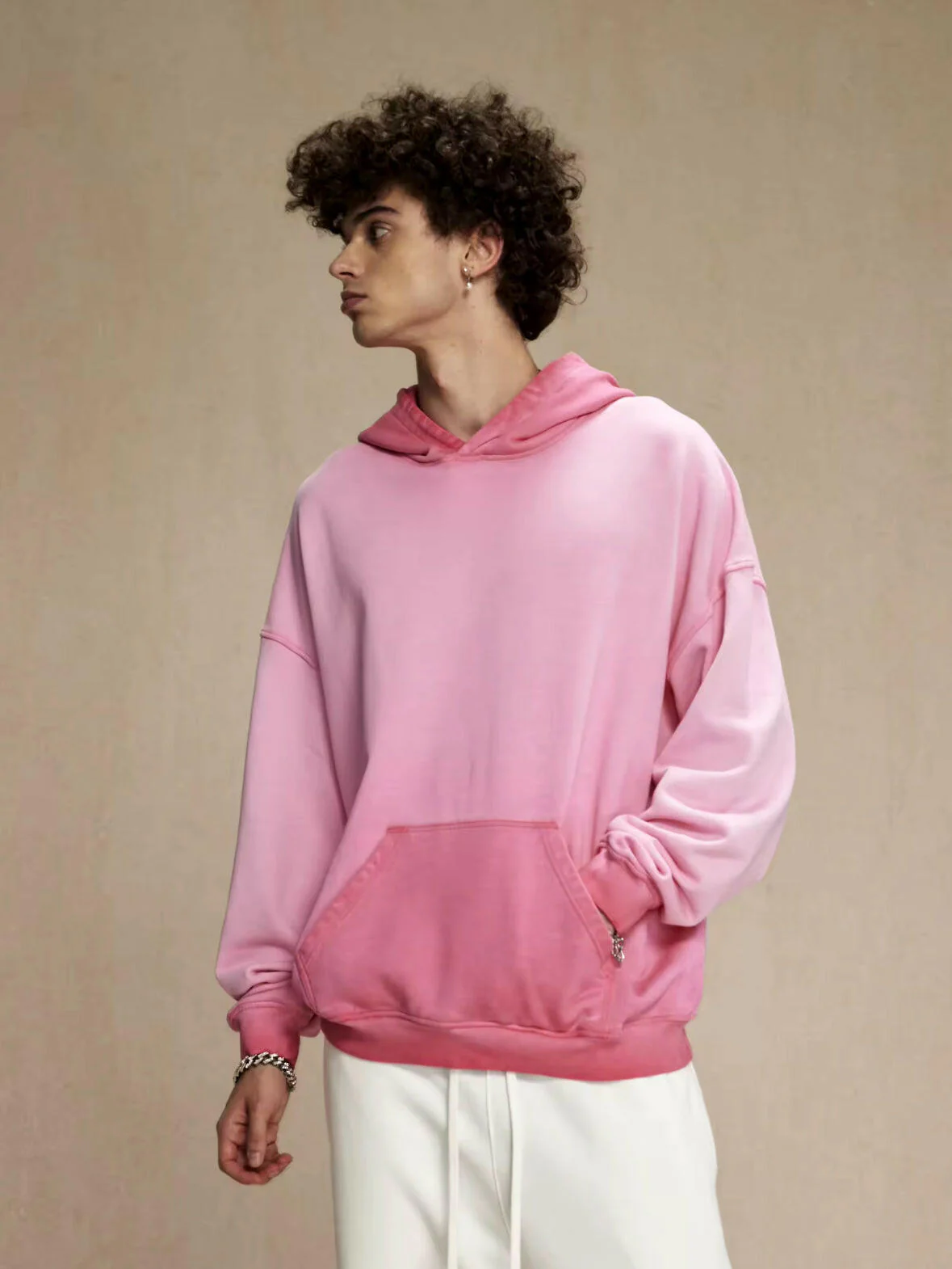 Pink Reverse Wash Hoodie - Image 2