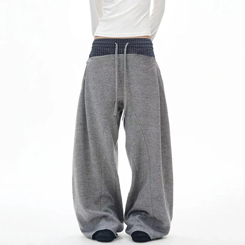 Plaid To Gray Baggy Sweatpants - Image 2