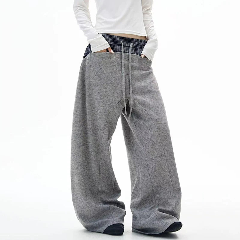 Plaid To Gray Baggy Sweatpants - Image 3
