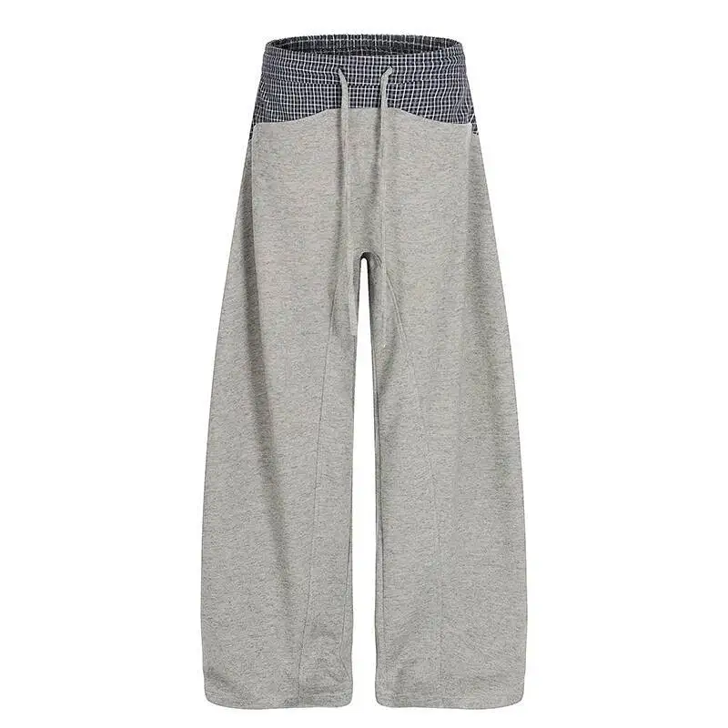 Plaid To Gray Baggy Sweatpants - Image 6