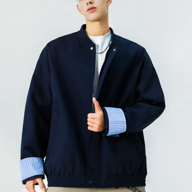 Plaid Zip Up Jacket w/ Detachable Collar - Image 2