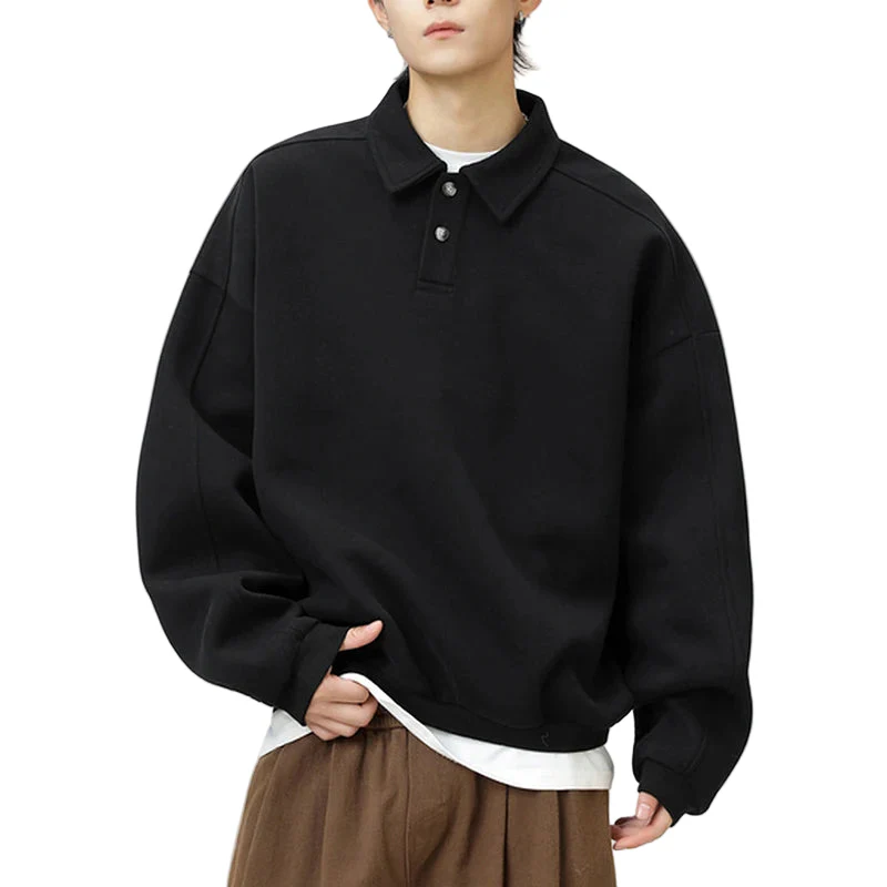 Quarter Button Collared Sweatshirt - Image 3