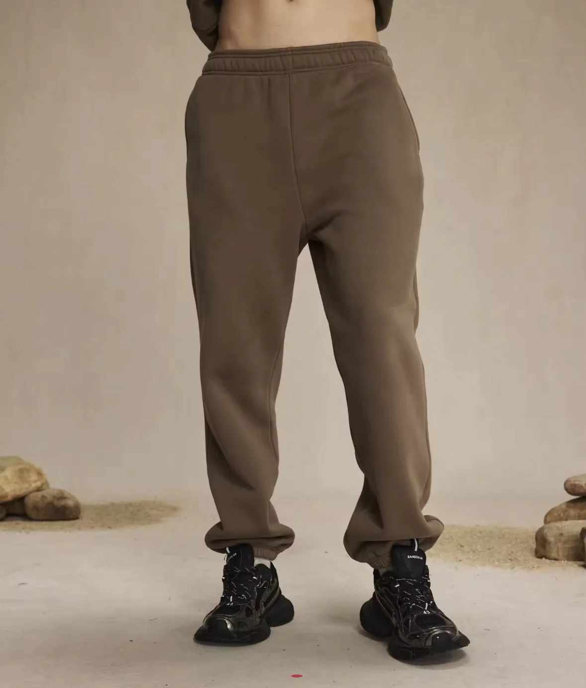 Taupe Cuffed Sweatpants - Image 2