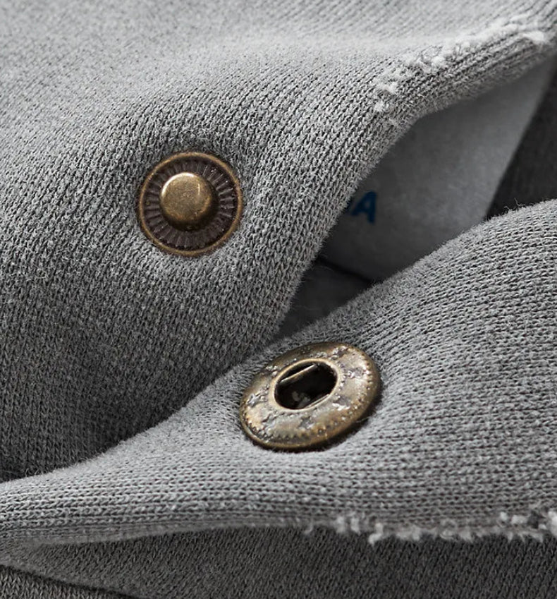 Vintage Boxy Button Hoodie - Image 12